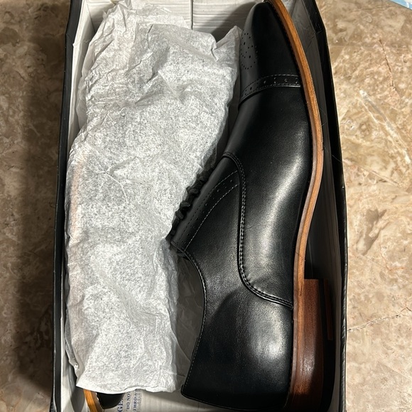 Sean Alan shoes,men,NEW,size12. Black oxford phoenix cap toe,brown /tan heel - Picture 12 of 13